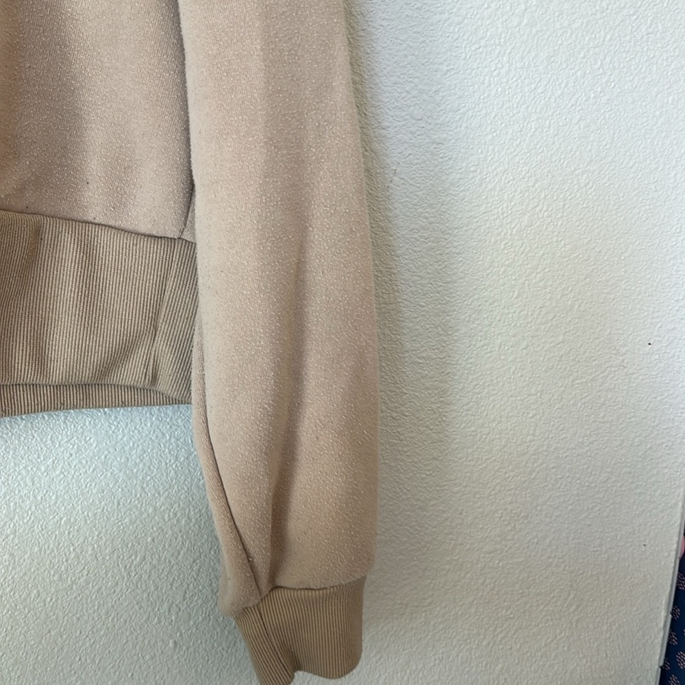 Justify Tan Graphic Cropped Hoodie Kids Size Small - Picture 6 of 10